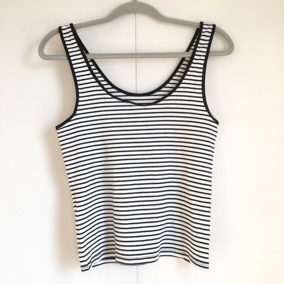 European H&M Black and White Striped Ribbed Tank Top - Picture 12 of 13